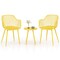 Costway 3 Piece Patio Bistro Set All Weather Heavy Duty Table and Chairs Set of 2 Black/Yellow